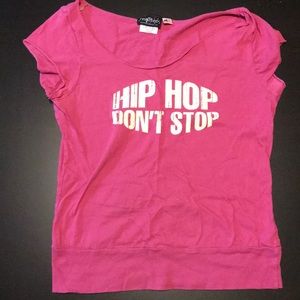 Magenta Pink Cut Off ‘Hip Hop Don’t Stop’ Tee, Lrg